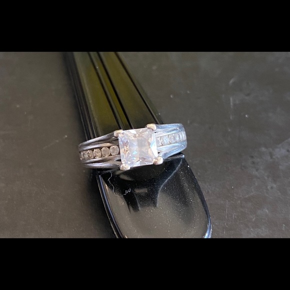 Sterling Silver CZ engagement ring - Picture 1 of 1